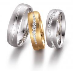 585 Weissgold, seidenmatt/ poliert,  August Gerstner Exclusive Wedding rings