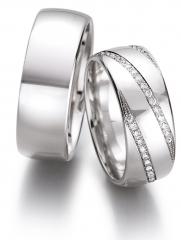 585 Weissgold, poliert,  August Gerstner Exclusive Wedding rings
