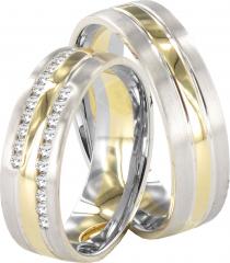 585 Weissgold-Gelbgold, seidenmatt / poliert,  Simon & Söhne Weissgold Gelbgold