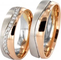 Simon & Söhne Blanco oro rojo Los anillos de boda