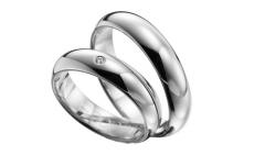585 Weissgold, poliert,  Sickinger Classic wedding Rings