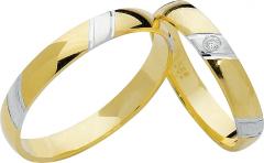 585 Weissgold , seidenmatt / poliert,  Rubin Cheap wedding Rings