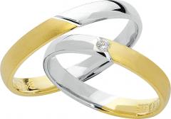 585 Weissgold , sandmatt / poliert,  Rubin Cheap wedding Rings