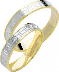 585 Weissgold , poliert mit Muster,  Rubin Cheap wedding Rings