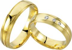 333 Gelbgold, seidenmatt / poliert,  Rubin Cheap wedding Rings