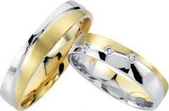 333 Weissgold , seidenmatt / poliert,  Rubin Cheap wedding Rings