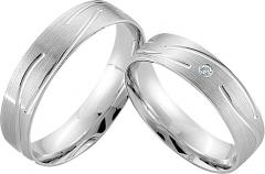 333 Weissgold, seidenmatt / poliert,  Rubin Cheap wedding Rings
