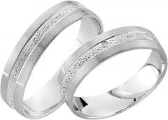 333 Weissgold, seidenmatt / poliert,  Rubin Cheap wedding Rings