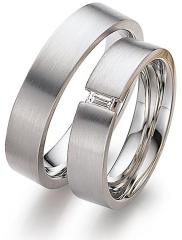 585 Weissgold, seidenmatt,  August Gerstner Classic wedding Rings