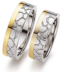 585 Weissgold , poliert mit Muster,  August Gerstner Oro Blanco Oro Amarillo Anillos de boda