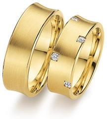 585 Gelbgold, seidenmatt,  August Gerstner Oro amarillo - Los anillos de boda