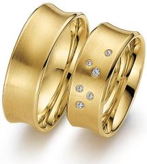 585 Gelbgold, seidenmatt,  August Gerstner Oro amarillo - Los anillos de boda