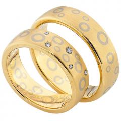 750 Weissgold , seidenmatt,  August Gerstner White gold yellow gold Marryring