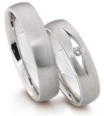 585 Weissgold, seidenmatt,  August Gerstner Oro blanco - Los anillos de boda