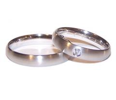 585 Weissgold, seidenmatt,  Bruno Mayer Classic wedding Rings
