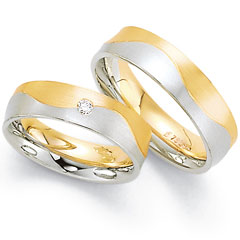 585 Gelbgold , seidenmatt,  Fischer White gold yellow gold Marryring