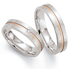 585 Weiss-Rotgold, seidenmatt,  Fischer Specials prices Wedding rings