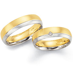 585 Weiss , seidenmatt,  Fischer Oro Blanco Oro Amarillo Anillos de boda