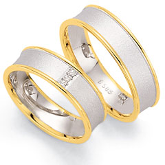 585 Weiss , seidenmatt / poliert,  Fischer Oro Blanco Oro Amarillo Anillos de boda