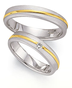 750 Weissgold , sandmatt / poliert,  Fischer Oro Blanco Oro Amarillo Anillos de boda