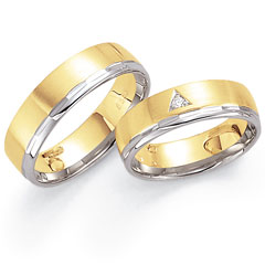 585 Weiss , seidenmatt / poliert,  Fischer Oro Blanco Oro Amarillo Anillos de boda