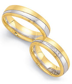 585 Gelbgold , seidenmatt,  Fischer White gold yellow gold Marryring