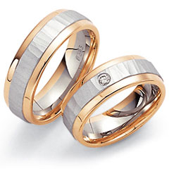 585 Weiss-Redgold, feinmattiert,  Fischer Blanco oro rojo Los anillos de boda