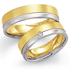 585 Weiss , seidenmatt / poliert,  Fischer White gold yellow gold Marryring