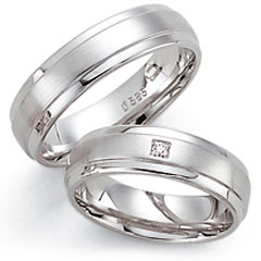 585 Weissgold, seidenmatt / poliert,  Fischer Specials prices Wedding rings