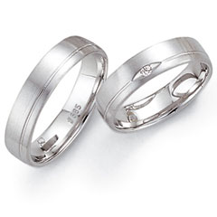 585 Weissgold, seidenmatt,  Fischer Specials prices Wedding rings