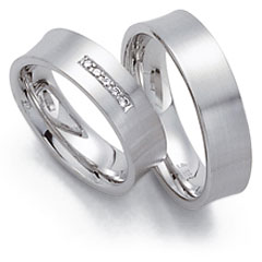 585 Weissgold, seidenmatt,  Fischer Oro blanco - Los anillos de boda