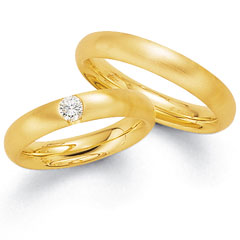 585 Gelbgold, seidenmatt,  Fischer Classic wedding Rings