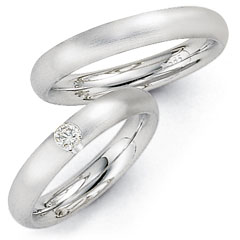 585 Weissgold, seidenmatt,  Fischer Classic wedding Rings