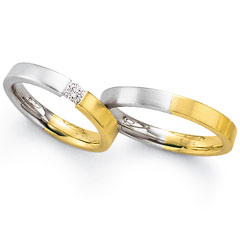 585 Gelbgold , seidenmatt,  Fischer White gold yellow gold Marryring