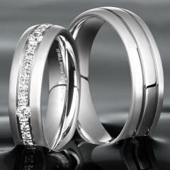 750 Weissgold, seidenmatt / poliert,  Christian Bauer Oro blanco - Los anillos de boda