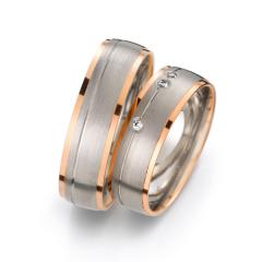 Weidner Gris oro rosa Los anillos de boda