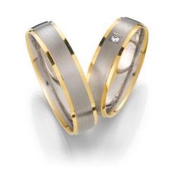 Weidner Blanco oro amarillo Los anillos de boda