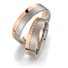 Weidner Gris oro rosa Los anillos de boda