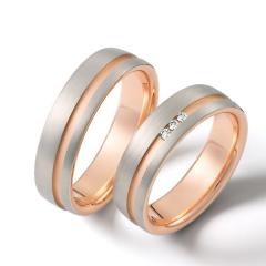 Weidner Gris oro rosa Los anillos de boda