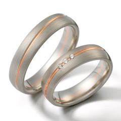 Weidner Gris oro rosa Los anillos de boda