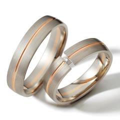 Weidner Gris oro rosa Los anillos de boda