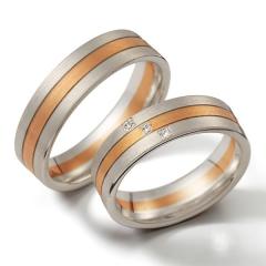 Weidner Gris oro rosa Los anillos de boda