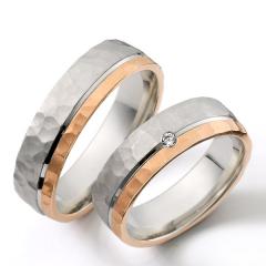 Weidner Gris oro rosa Los anillos de boda