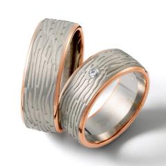 Weidner Gris oro rosa Los anillos de boda