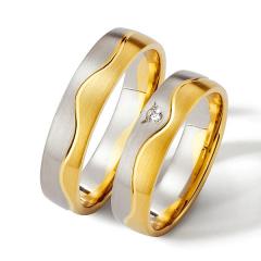 Weidner Blanco oro amarillo Los anillos de boda