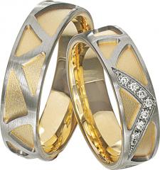 Rubin Blanco oro amarillo Los anillos de boda