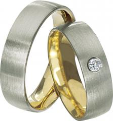 Rubin Blanco oro amarillo Los anillos de boda