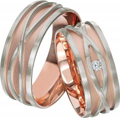 Rubin Gris oro rosa Los anillos de boda