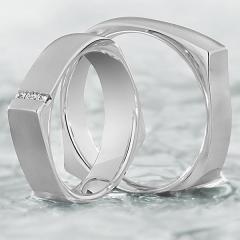 750 Weissgold, seidenmatt /poliert,  Christian Bauer Oro blanco - Los anillos de boda