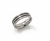 Titanium Ring Black Enamel Inlay 0101-17